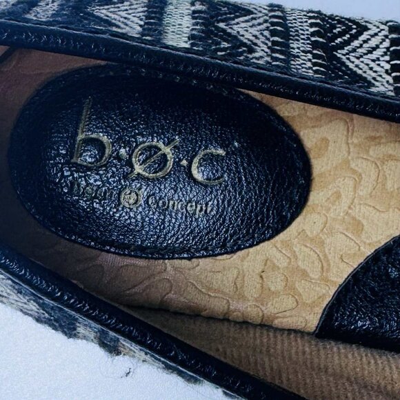 b.ø.c. Born Concept Espadrille Flats | Size 7.5M | Black & Cream Patterned Slip- - Picture 11 of 13